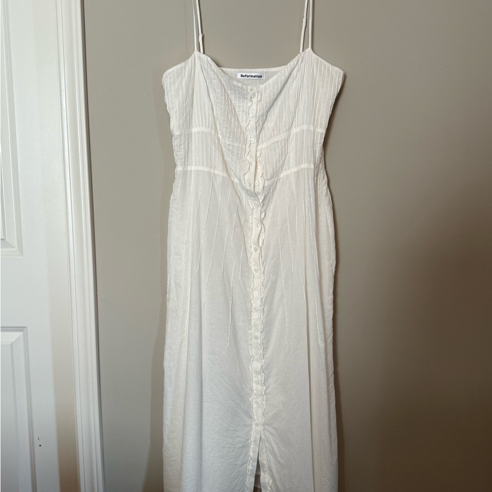 Reformation Fields Button-Down Midi Dress